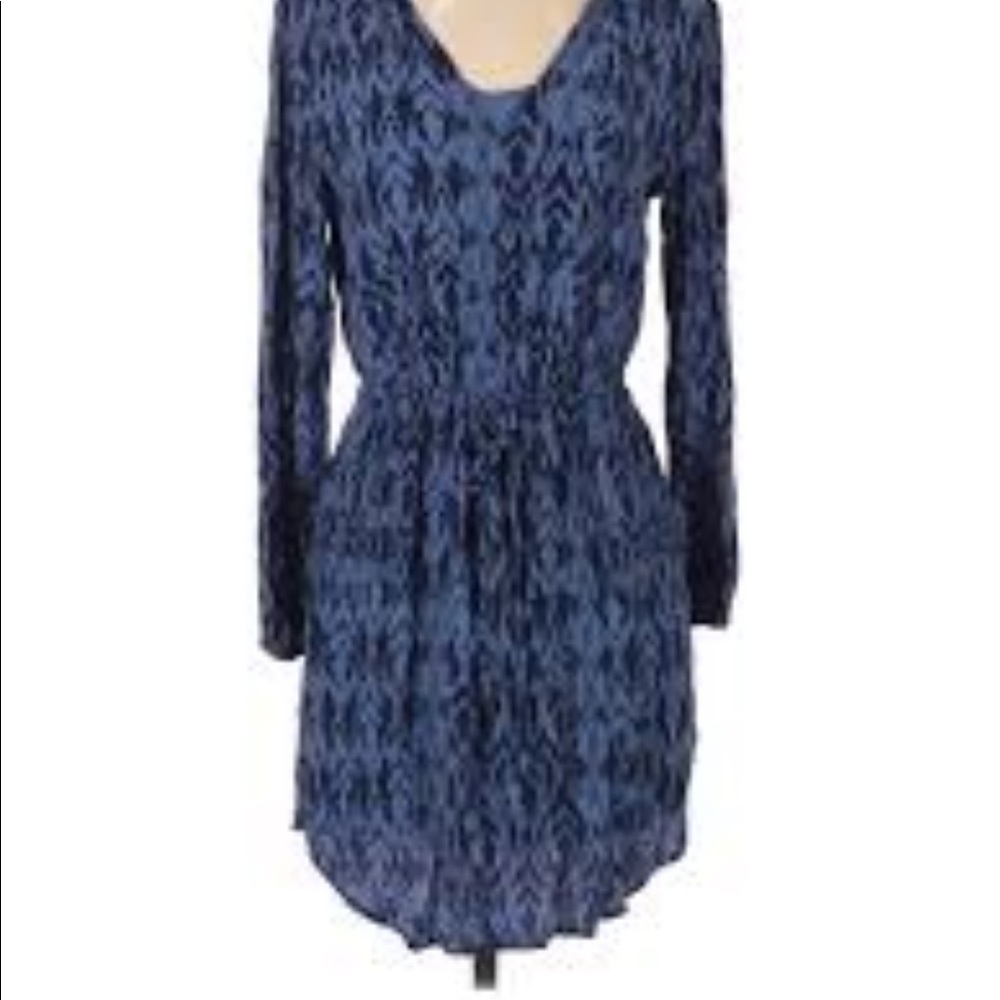 Gap Blue Dress Patterned Long Sleeved Size M